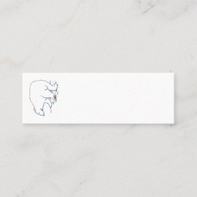 Polar Bear mini business card vertical (Front)