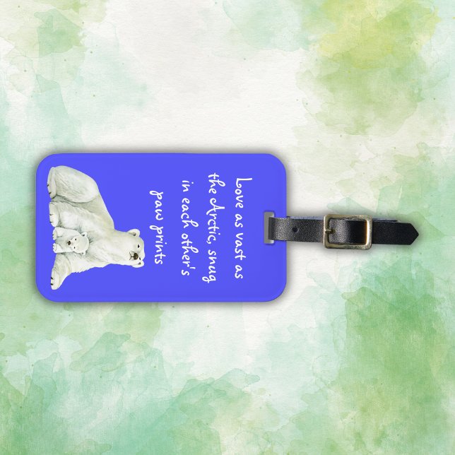 Polar bear mom with her cub | luggage tag (Creator Uploaded)