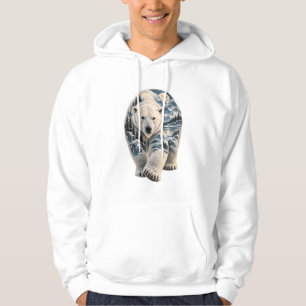 Polar Bear Moonlit Mountain Winter Wilderness Hoodie
