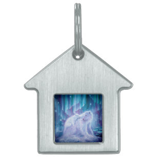 Polar bear mother and baby pet ID tag