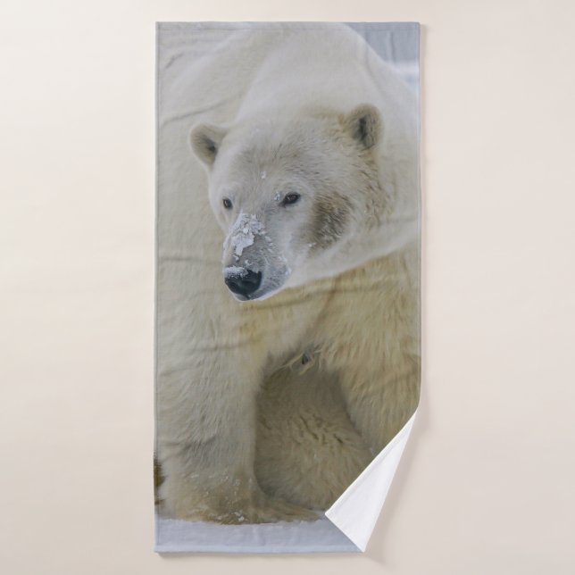 POLAR BEAR MOTHER AND CUB NORTHERN ALASKA BATH TOWEL (Bath Towel)