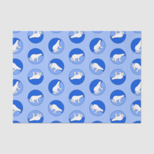 Polar Bear Mother and Cub Painting Wildlife Art Tissue Paper