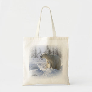 Polar bear mother and cub tote bag