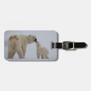 Polar Bear Mother with Cub Luggage Tag