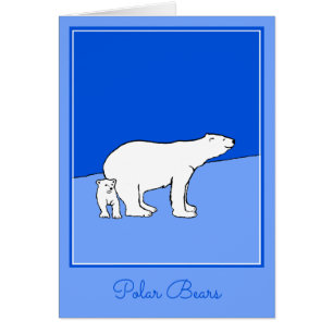 Polar Bear Mum and Cub Painting - Wildlife Art