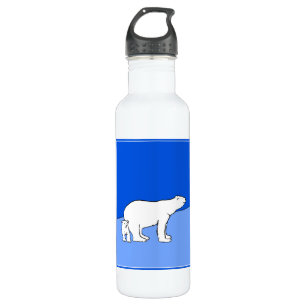 Polar Bear Mum and Cub Painting - Wildlife Art 710 Ml Water Bottle