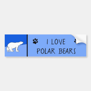 Polar Bear Mum and Cub Painting - Wildlife Art Bumper Sticker