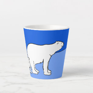 Polar Bear Mum and Cub Painting - Wildlife Art Latte Mug