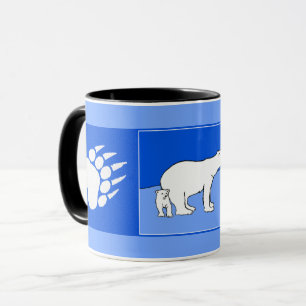 Polar Bear Mum and Cub Painting - Wildlife Art Mug