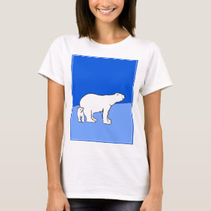 Polar Bear Mum and Cub Painting - Wildlife Art T-Shirt