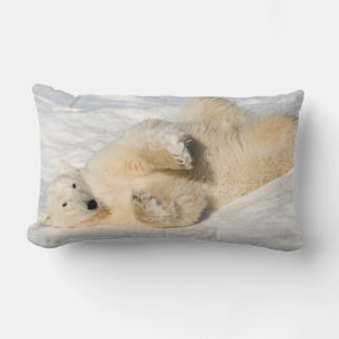 Polar Bear near Hudson Bay Lumbar Cushion