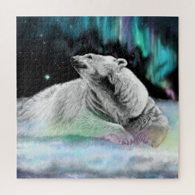 Polar Bear Night - Painting Jigsaw Puzzle (Vertical)