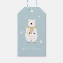 Polar Bear Nordic Blue Gift Tag