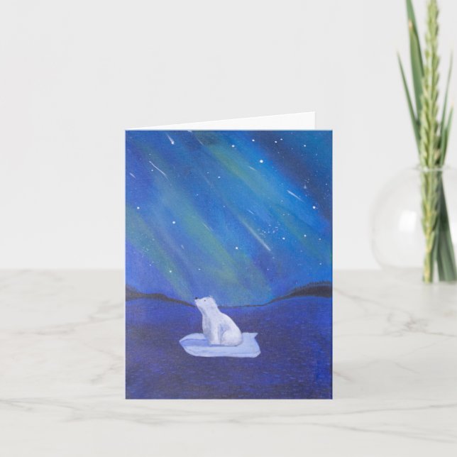Polar Bear & Northern Lights Card (Front)