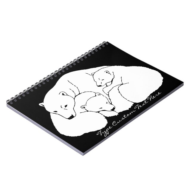 Polar Bear Notebook Custom Bear Art Journal Book (Left Side)