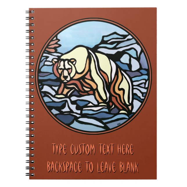 Polar Bear Notebook Native Art Bear Art Notebook (Front)