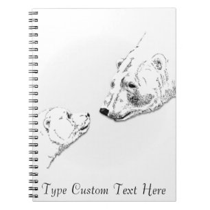 Polar Bear Notebook Personalised Bear Art Notebook