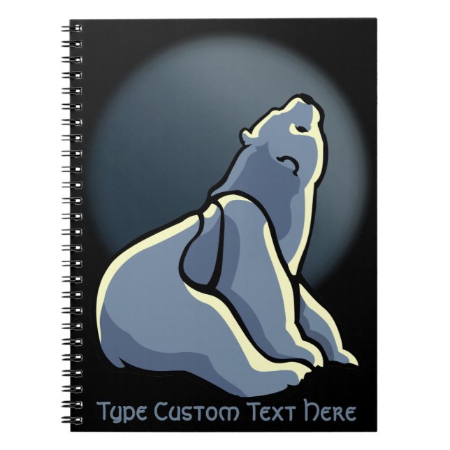Polar Bear Notebook Personalised Bear Art Notebook (Front)