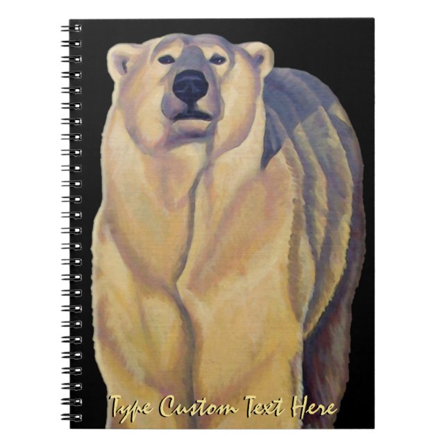 Polar Bear Notebook Personalised Bear Art Notebook (Front)