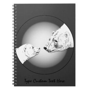 Polar Bear Notebook Personalised Bear Art Notebook