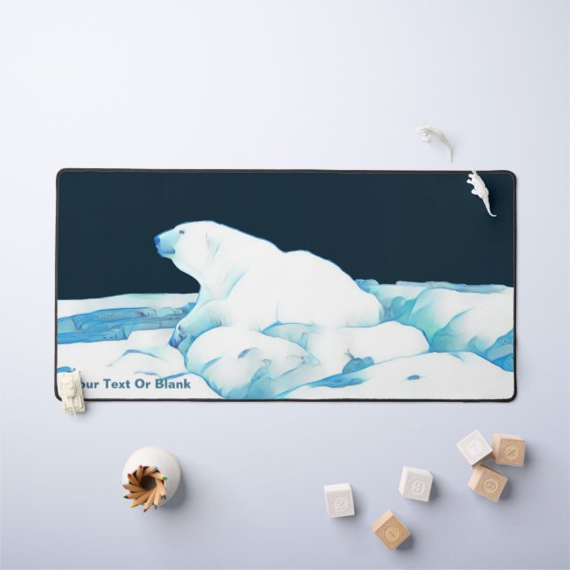 Polar Bear On Ice Desk Mat (Kids Table)