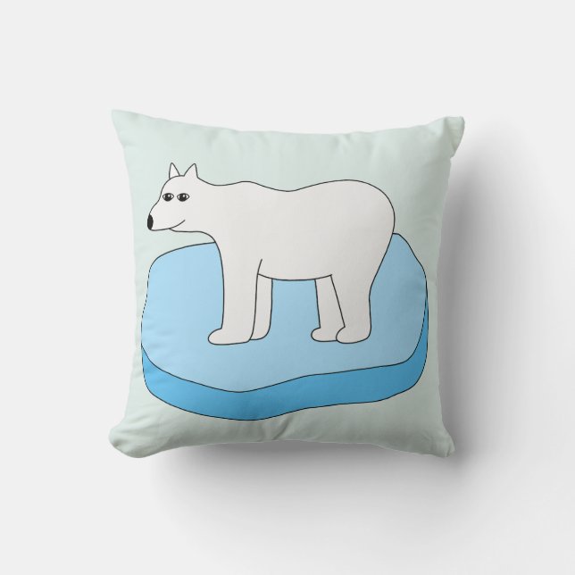 Polar bear on ice floe cushion (Front)