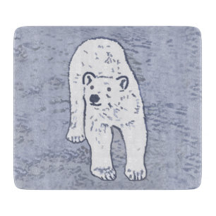 Polar Bear on Ice Painting - Original Wildlife Art Cutting Board