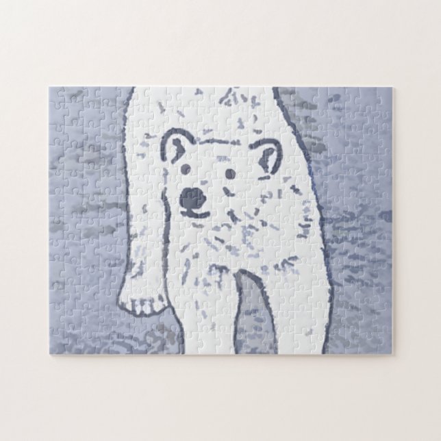 Polar Bear on Ice Painting - Original Wildlife Art Jigsaw Puzzle (Horizontal)