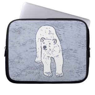 Polar Bear on Ice Painting - Original Wildlife Art Laptop Sleeve