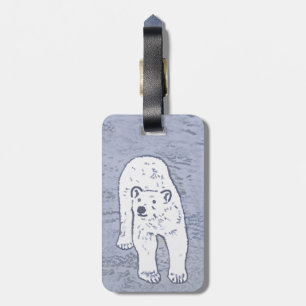 Polar Bear on Ice Painting - Original Wildlife Art Luggage Tag