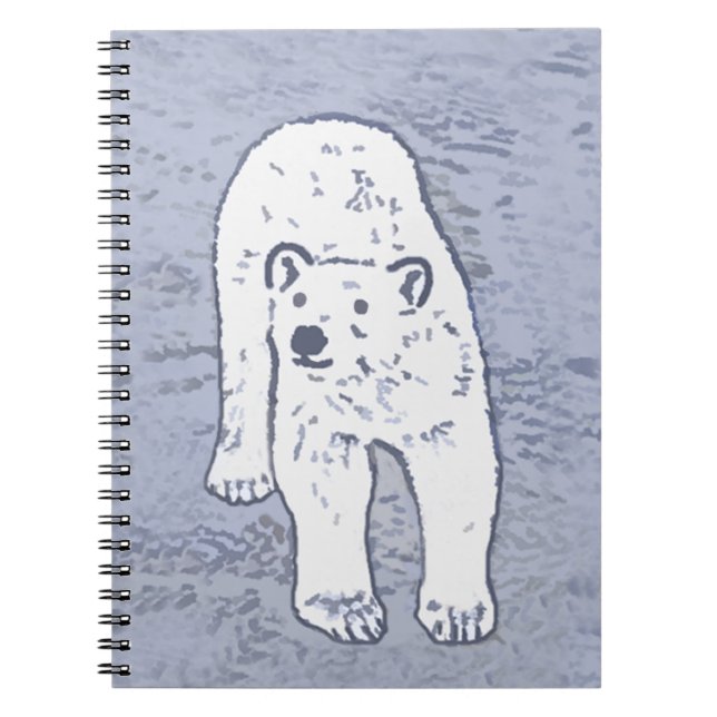 Polar Bear on Ice Painting - Original Wildlife Art Notebook (Front)