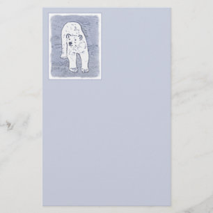 Polar Bear on Ice Painting - Original Wildlife Art Stationery