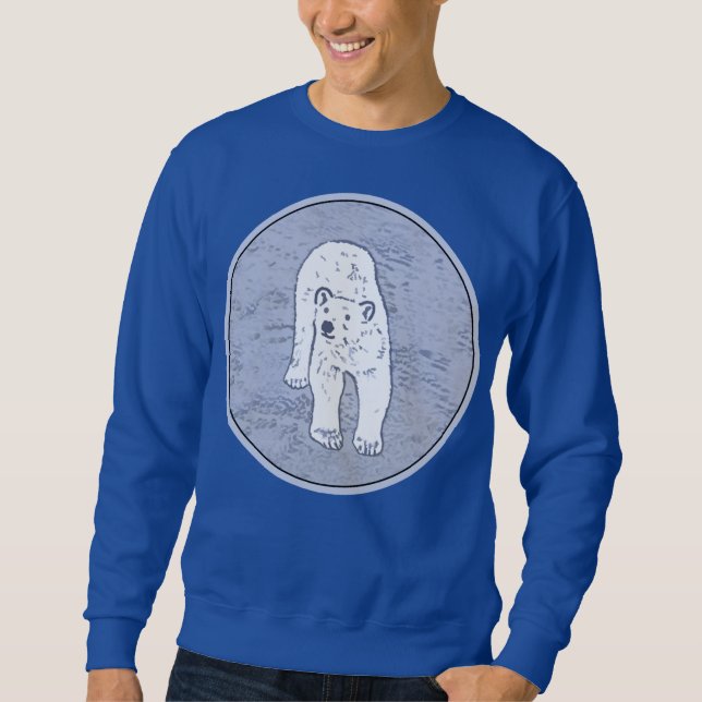 Polar Bear on Ice Painting - Original Wildlife Art Sweatshirt (Front)