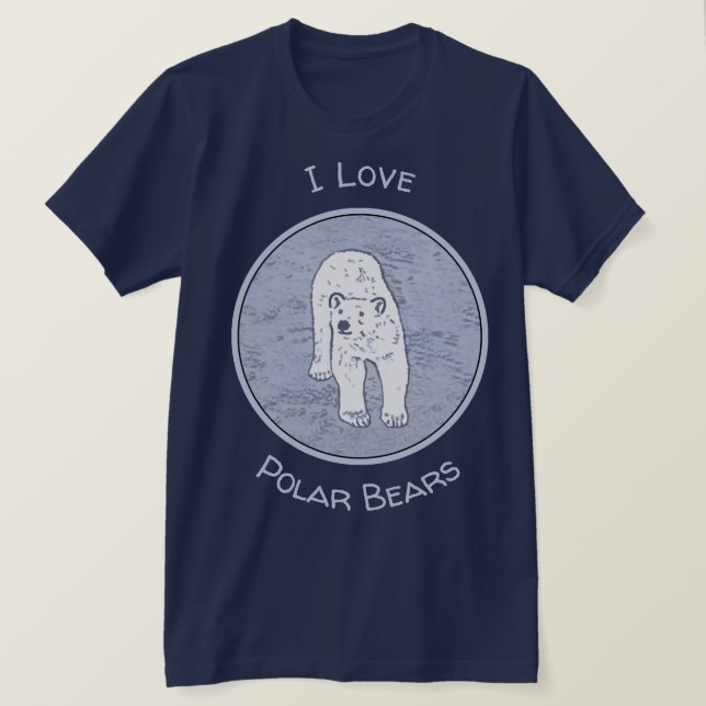 Polar Bear on Ice Painting - Original Wildlife Art T-Shirt (Design Front)