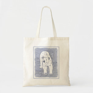Polar Bear on Ice Painting - Original Wildlife Art Tote Bag