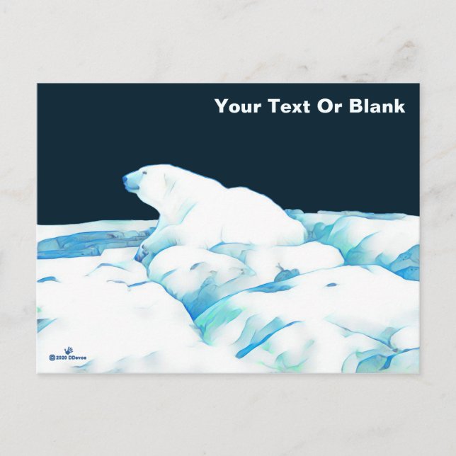 Polar Bear On Ice Postcard (Front)