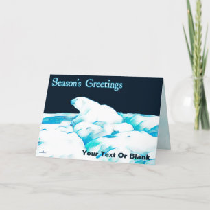 Polar Bear On Ice - Season's Greetings Holiday Card