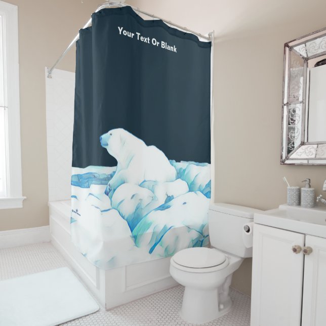 Polar Bear On Ice Shower Curtain (In Situ)