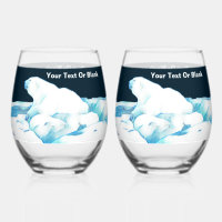 Polar Bear On Ice Whiskey Glass