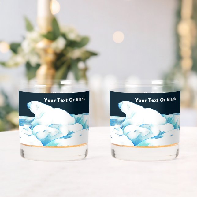Polar Bear On Ice Whiskey Glass (Insitu (Wedding))