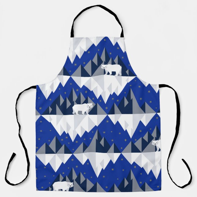 Polar Bear on Iceberg Seamless Pattern. Apron (Front)