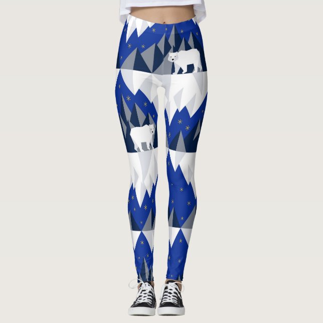 Polar Bear on Iceberg Seamless Pattern. Leggings (Front)