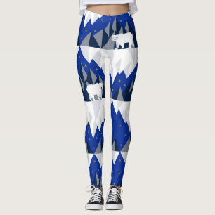 Polar Bear on Iceberg Seamless Pattern. Leggings