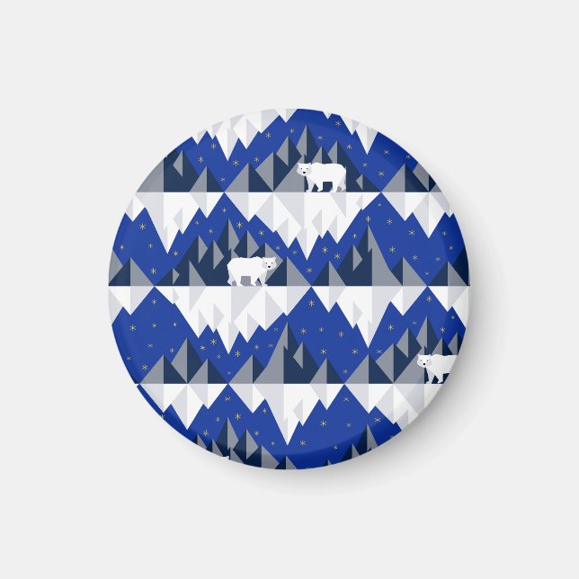 Polar Bear on Iceberg Seamless Pattern. Magnet (Front)