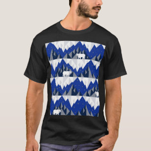 Polar Bear on Iceberg Seamless Pattern. T-Shirt