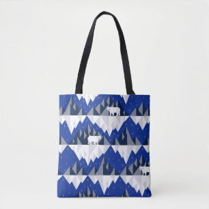 Polar Bear on Iceberg Seamless Pattern. Tote Bag