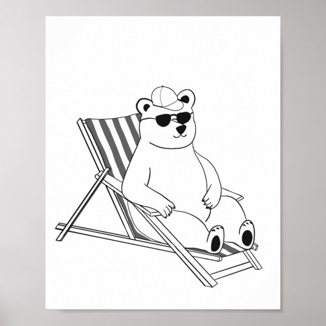 Polar Bear on lounge chair Poster (Front)