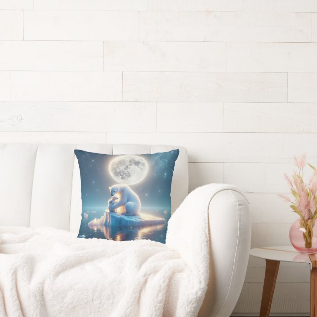 Polar Bear On Melting Iceberg Cushion (Couch)