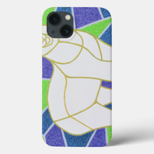 Polar Bear on Stained Glass iPhone 13 Case