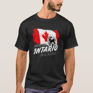 Polar Bear Ontario Canada Flag Maple Leaf T-Shirt